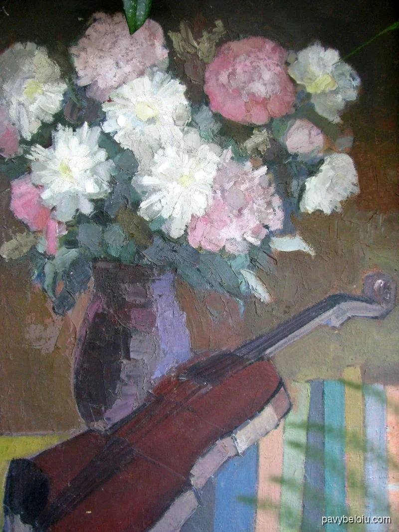 flowers with violin