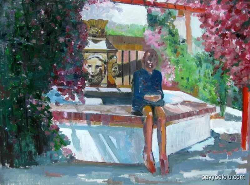 at the fountain