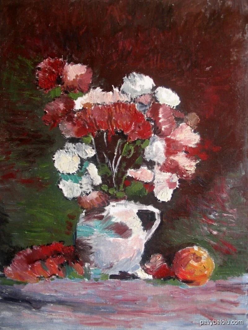 chrysanthemums with apples